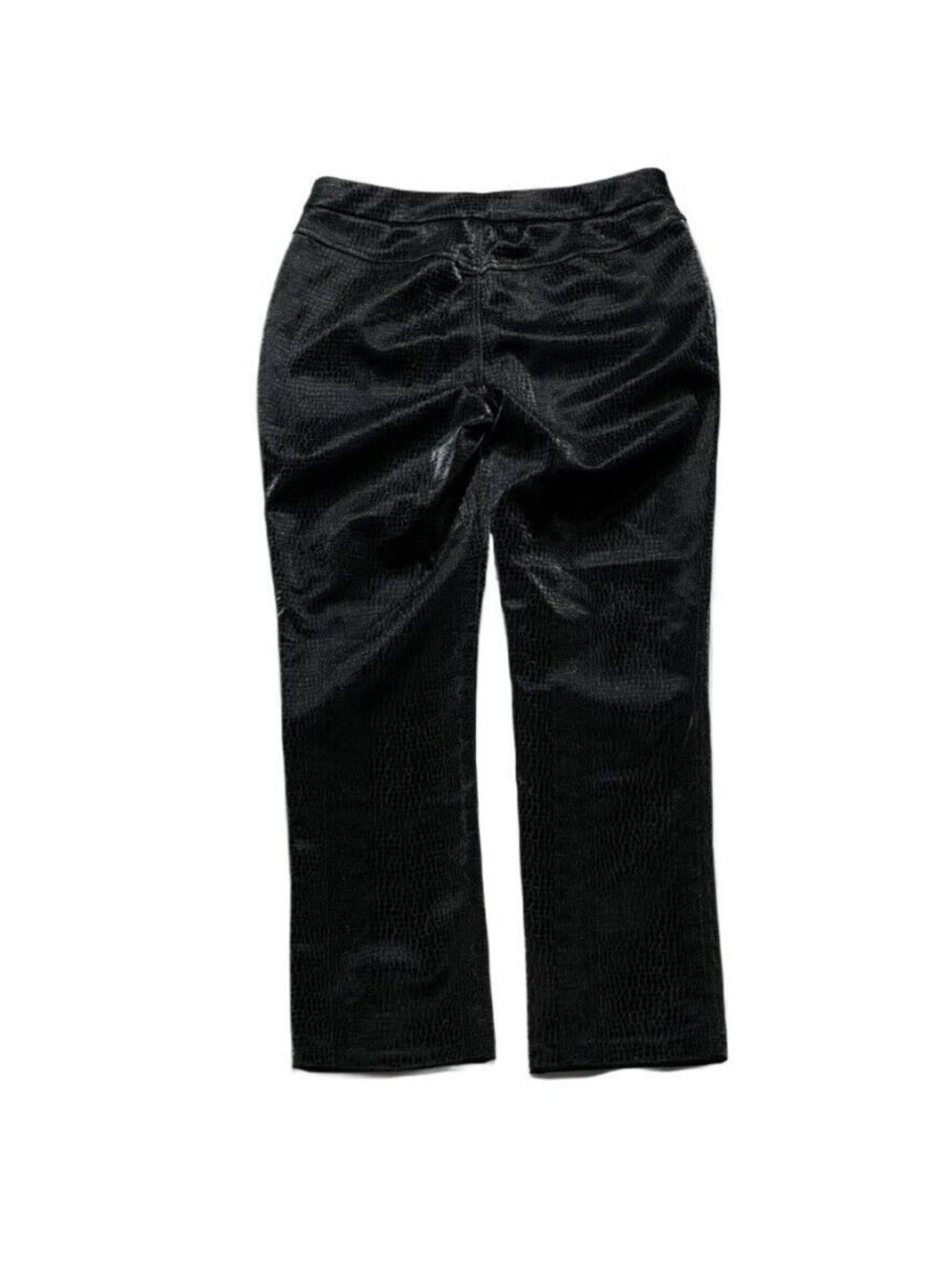 SALT Black Textured Faux Crocodile Pants Straight Leg Mid Rise Womens Size S